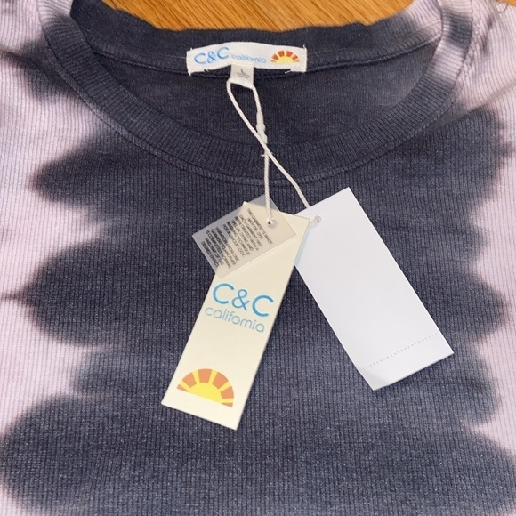 NWT C & C California Tie Dye Short Sleeve Top in size L - Picture 2 of 5